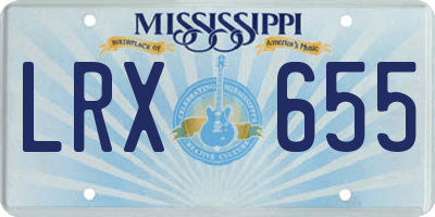 MS license plate LRX655