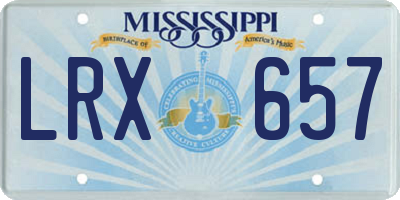 MS license plate LRX657