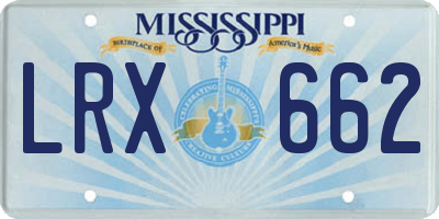 MS license plate LRX662