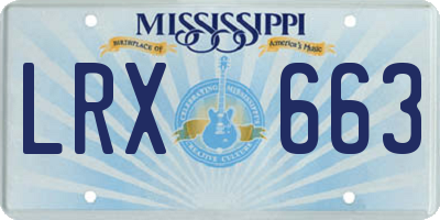 MS license plate LRX663