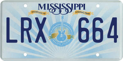 MS license plate LRX664
