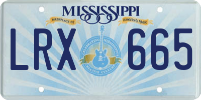 MS license plate LRX665