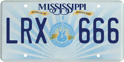 MS license plate LRX666