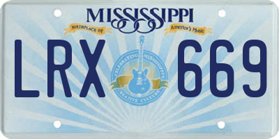 MS license plate LRX669