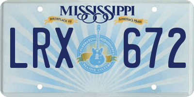 MS license plate LRX672