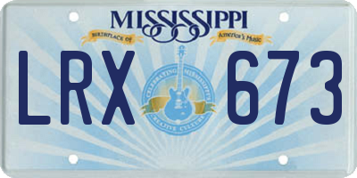 MS license plate LRX673