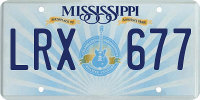 MS license plate LRX677