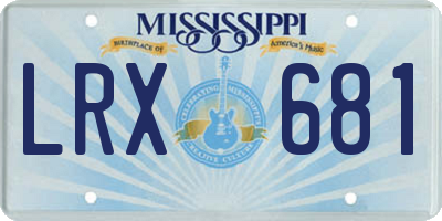 MS license plate LRX681