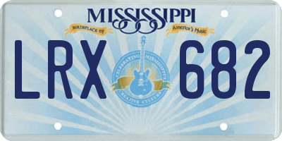 MS license plate LRX682