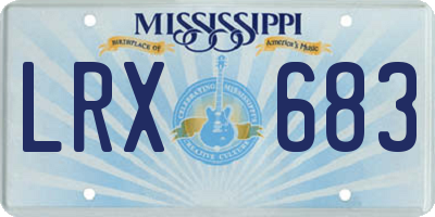 MS license plate LRX683