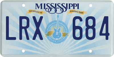 MS license plate LRX684