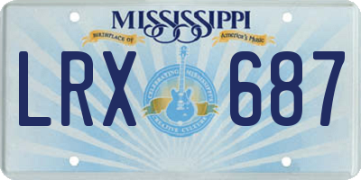 MS license plate LRX687