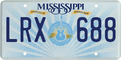 MS license plate LRX688