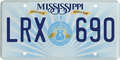 MS license plate LRX690