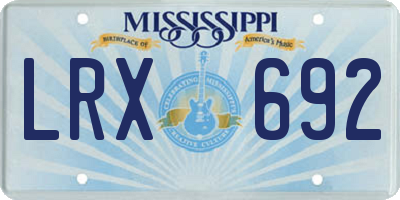 MS license plate LRX692