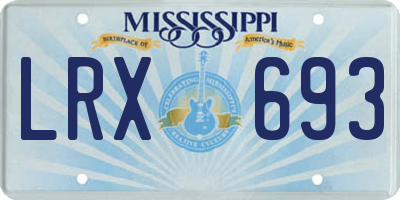 MS license plate LRX693