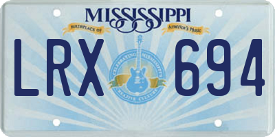 MS license plate LRX694