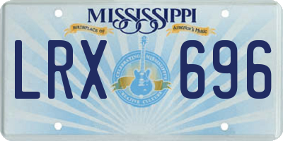 MS license plate LRX696