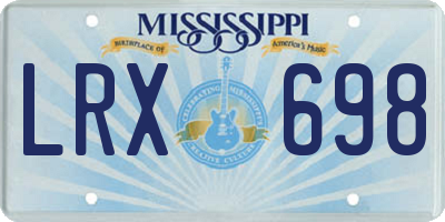 MS license plate LRX698