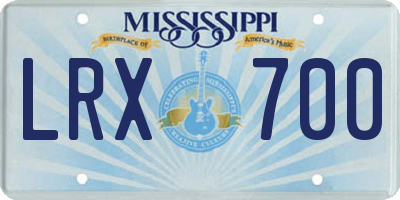 MS license plate LRX700