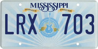 MS license plate LRX703