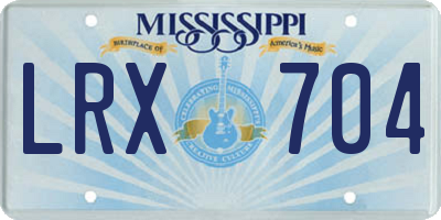 MS license plate LRX704