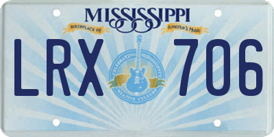 MS license plate LRX706