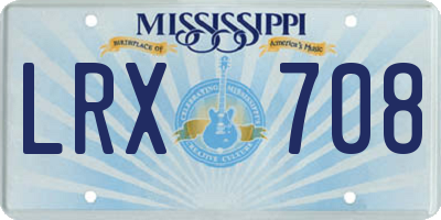 MS license plate LRX708