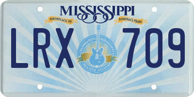 MS license plate LRX709