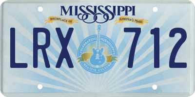 MS license plate LRX712