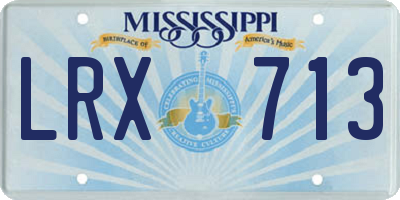 MS license plate LRX713