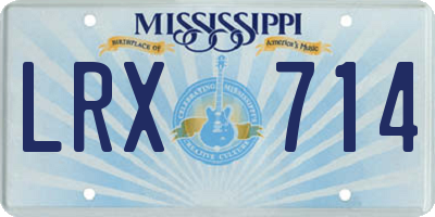 MS license plate LRX714