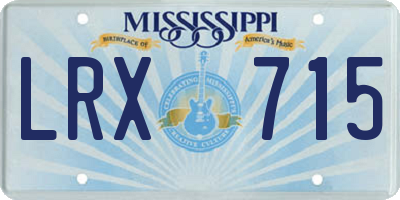 MS license plate LRX715