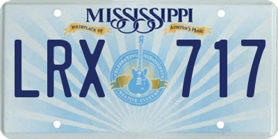 MS license plate LRX717