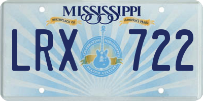 MS license plate LRX722