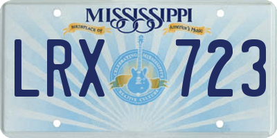 MS license plate LRX723