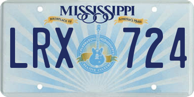 MS license plate LRX724