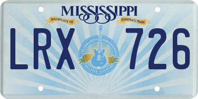 MS license plate LRX726
