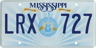 MS license plate LRX727