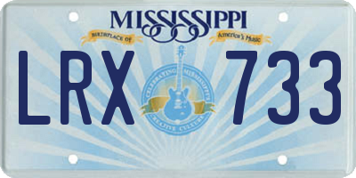 MS license plate LRX733