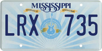 MS license plate LRX735