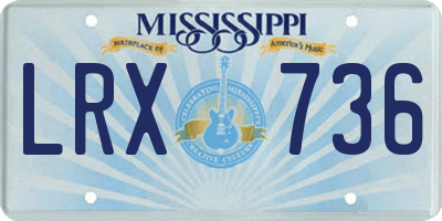 MS license plate LRX736