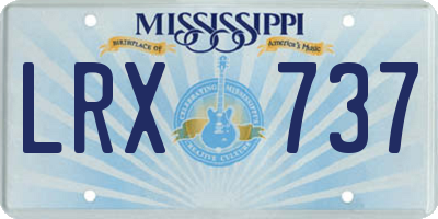 MS license plate LRX737
