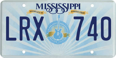 MS license plate LRX740
