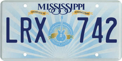 MS license plate LRX742