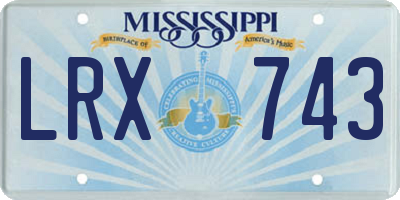 MS license plate LRX743