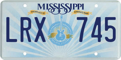 MS license plate LRX745