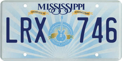 MS license plate LRX746