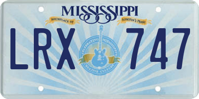 MS license plate LRX747