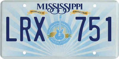 MS license plate LRX751